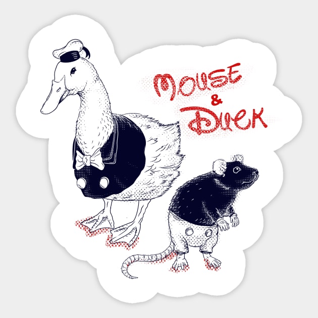 Mouse & Duck Sticker by Hislla